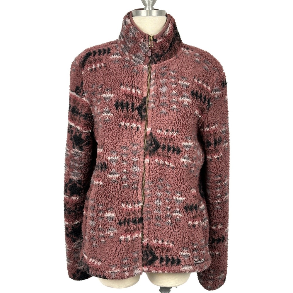 Avalanche Sherpa Fleece Jacket Small Mauve Southwest Full Zip - Picture 1 of 13
